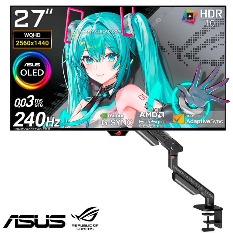 Monitor ROG Swift OLED PG27AQDM-R 27 OLED 2K QHD 240Hz 003ms Nvidia G-Sync