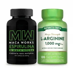 MACA WORKS - Espirulina y Maca negra y L-Arginina