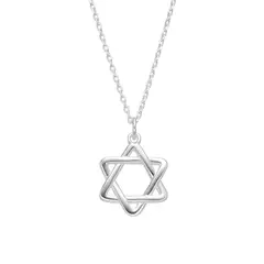 ESPIRAL ROJO - Collar Estrella de David - Plata