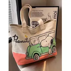 SNOOPY - Bolso Tote Travel Lona Estilo Minimalista