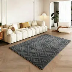 GENERICO - Alfombra a peluchada de 2mts x 140cm - Gris