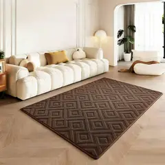 GENERICO - Alfombra a peluchada de 2mts x 140cm - Marron