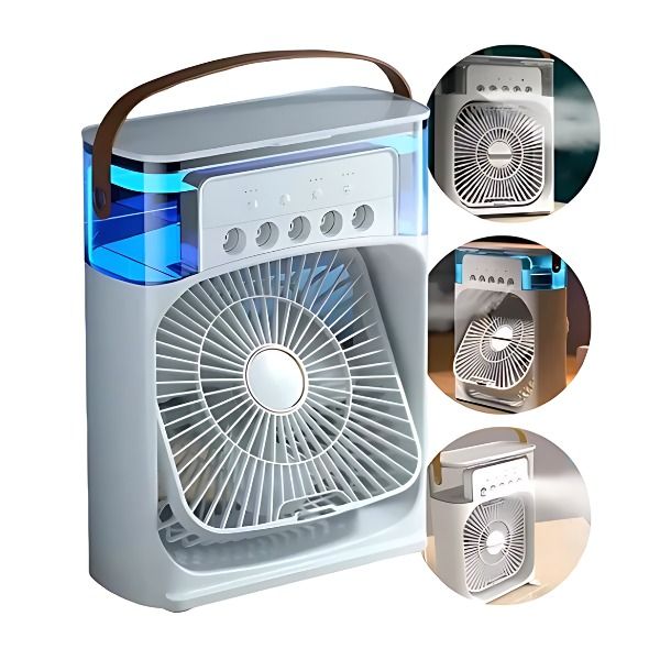 MINI VENTILADOR ENFRIADOR PORTÁTIL HUMIDIFICADOR 3 VELOCIDADES RECARGABLE