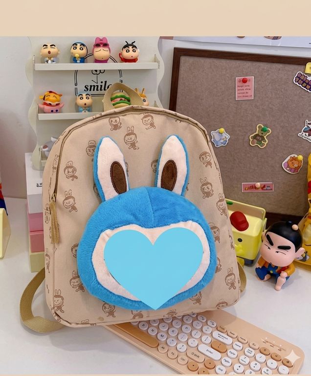 Bolso o Mochila de peluche cesleste