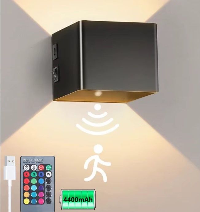 Luces de pared LED RGB Recargable, 4400 mAh, con control remoto