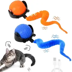 IMPORTADO MC - Pack 2 Unidades Pelota Inteligente para Gatos con Cola Juguete Interactivo LED 3 Modos