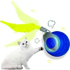 IMPORTADO MC - Juguete Interactivo para Gatos Pelota Inteligente con Cola Azul