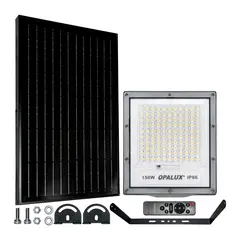 OPALUX - Reflector Solar LED 150W Luz blanca Exterior con Control Remoto Impermeable IP65
