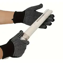 ARELYS - Guantes Resistentes Al calor Para Plancha y Rizadora de Cabello Blanco y Negro
