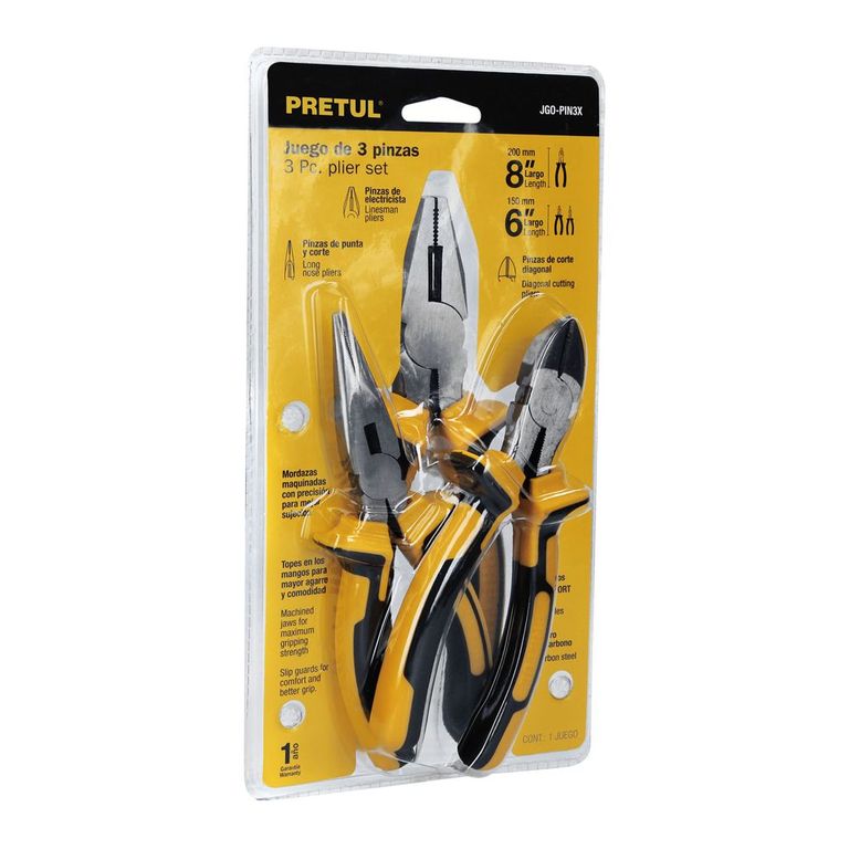 Juego De Alicates 3 Piezas Comfort Grip 22966