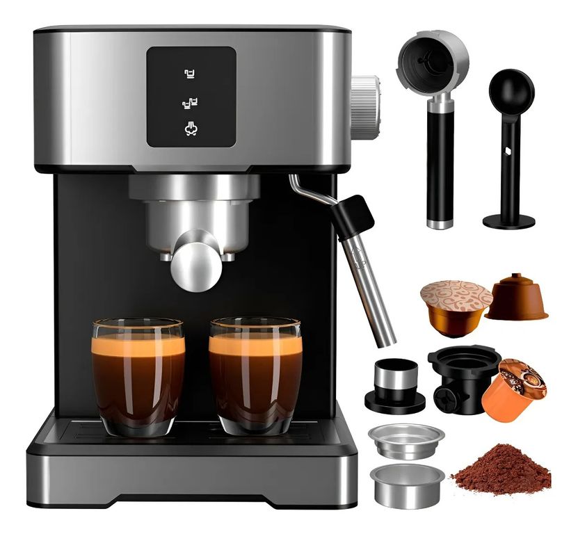 Cafetera Expreso Capuchino Espumador Multi Capsulas Acero