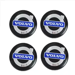 GENERICO - Tapa Central compatible con Aros Volvo 64mm (juego 4 Unids) Azul