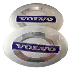 GENERICO - Tapa Central compatible con Aros Volvo 56mm (juego 4 Unids) Plata azulado