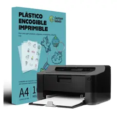 CUSTOM LABELS - Plástico Encogible Imprimible Translúcido x 10H Para Llaveros, Aretes y Manualidades