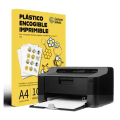 CUSTOM LABELS - Plástico Encogible Imprimible Blanco x 10H Para Llaveros, Aretes y Manualidades