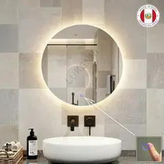 OEM - Espejo LED Tactil circular 60 cm RUNEN / Luz cálida