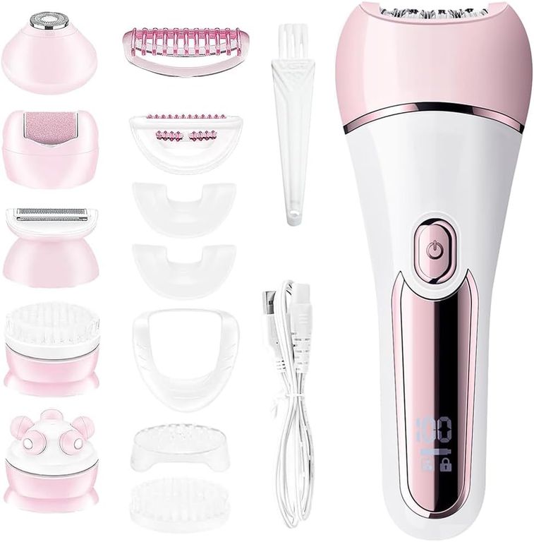 VGR 6en1 Recargable Depiladora para mujer, dispositivo impermeable IPX7 para uso húmedo y seco