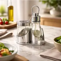 GENERICO - DISPENSADOR DE CONDIMENTOS DE 3 PIEZAS CON SERVILLETA