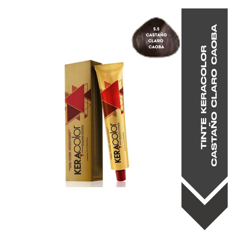 TINTE KERACOLOR 5.5 CASTAÑO CLARO CAOBA- 70 ML