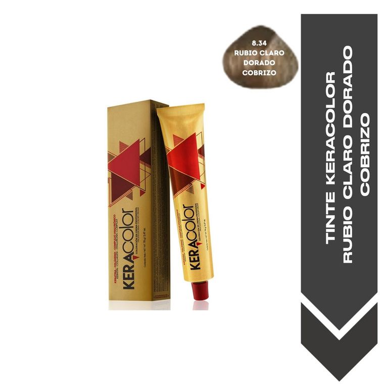 TINTE KERACOLOR 8.34 RUBIO CLARO DORADO COBRIZO - 70 ML