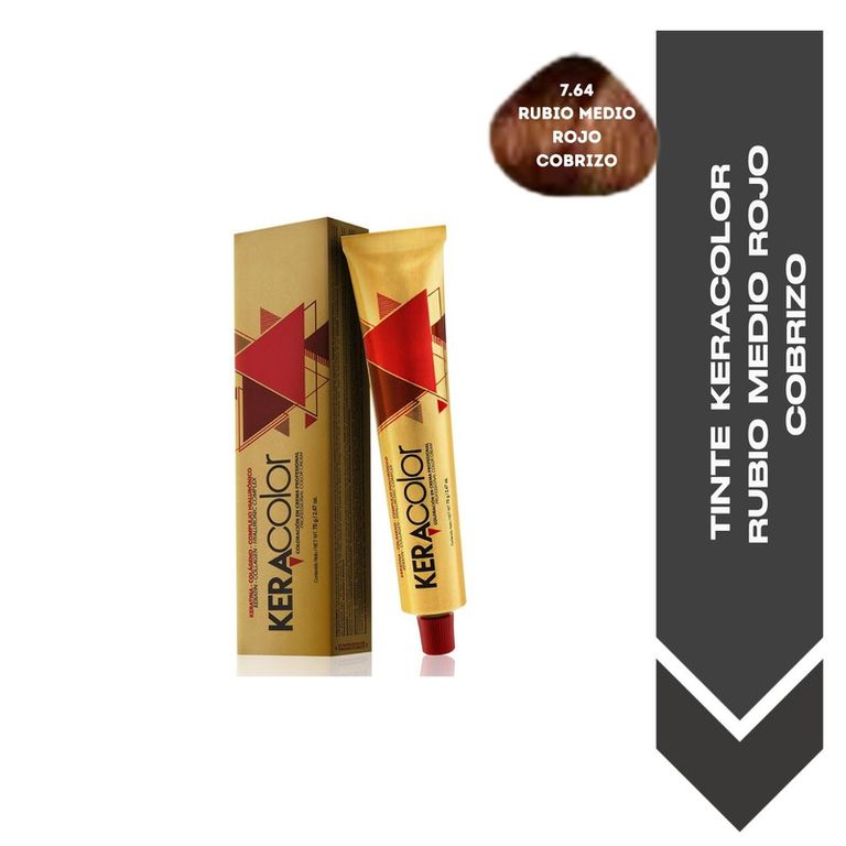 TINTE KERACOLOR 7.64 RUBIO MEDIO ROJIZO COBRE - 70 ML