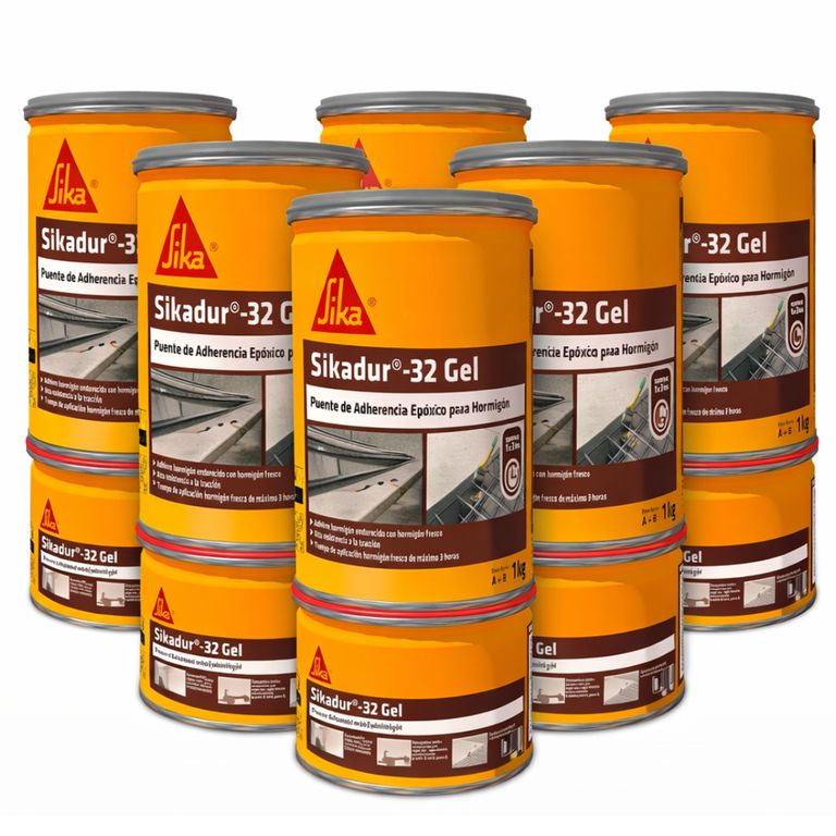 Pack de 6 unidades Sikadur 32 Gel, Gris 1kg