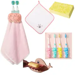 GENERICO - Set de higiene personal infantil con colores pasteles
