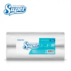 SUPER - Sabanilla papel una hoja 100 metros 2 rollos