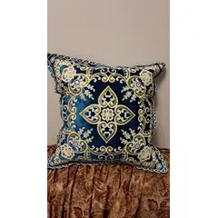 GENERICO - COJIN AZUL CON DORADO DECORATIVO ESTILO ARABE