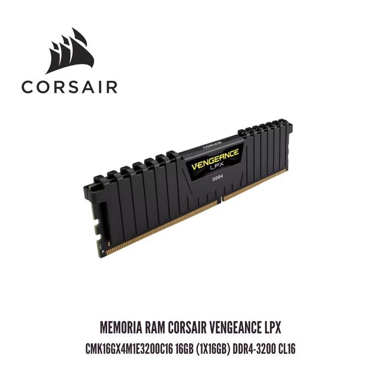 MEMORIA RAM Vengeance LPX CMK16GX4M1E3200C16 16GB 1x16GB DDR4-3200 CL16