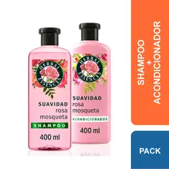 HERBAL ESSENCES - Shampoo + Acondicionador Herbal Rosa Mosqueta 400 ml