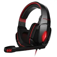KOTION EACH - Audífonos Gamer G4000 con Micrófono para PS5, Xbox y PC LED Rojo