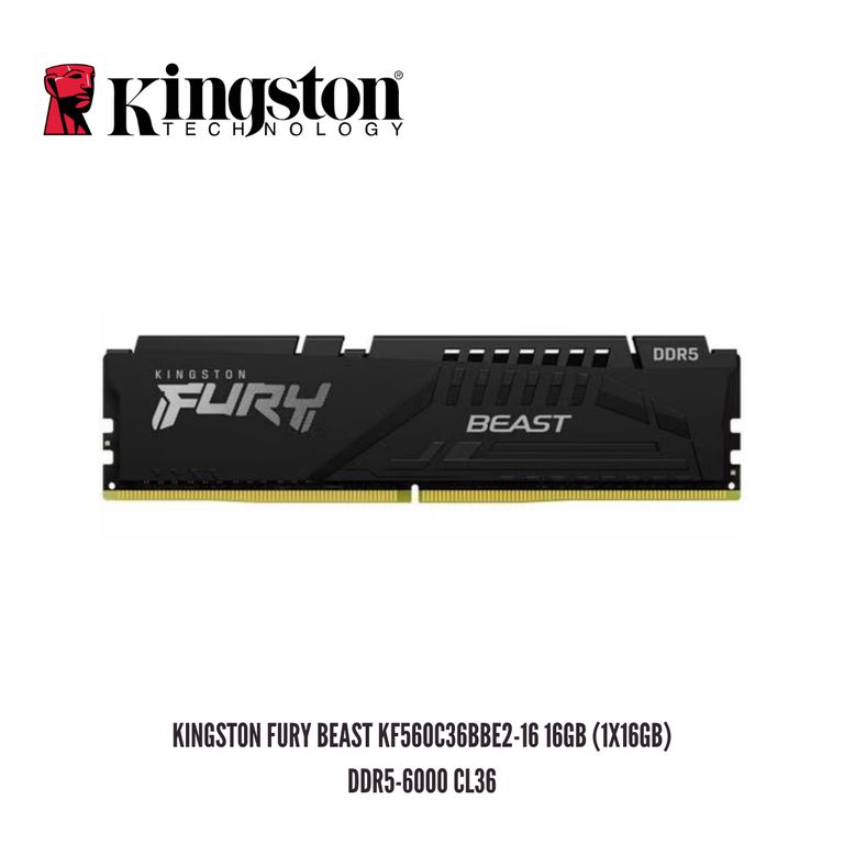 MEMORIA RAM FURY Beast KF560C36BBE2-16 16GB 1x16GB DDR5-6000 CL36