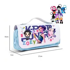 GENERICO - ESTUCHE - CARTUCHERA KPOP CON ACCESORIO COLOR CELESTE