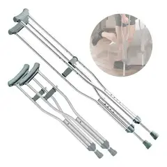 OEM - Par de Muletas Axilares de Aluminio - Soporte Ergonómico y Ajustable para Adultos