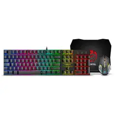 CYBERTEL - KIT GAMER XTREME GT1800 TECLADO RAINBOW + MOUSE LED + PAD MOUSE