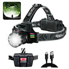 OEM - Linterna Frontal Lantun 10W Zoom Sensor y Recarga Tipo C