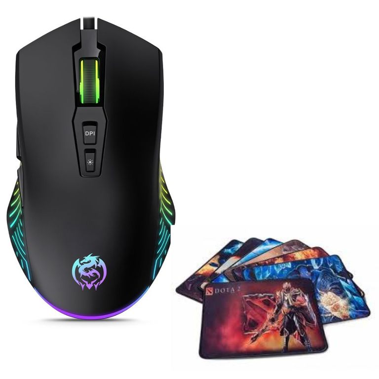 Mouse Gamer Led 7b 7200dpi Explorer CBX M606 + Pad Mouse