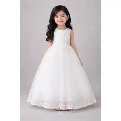 ARELYS - Vestido Niña Bautizo Primera Comunión Blanco Talla 10