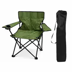 OEM - Silla Plegable Camping Con Porta Vasos Verde