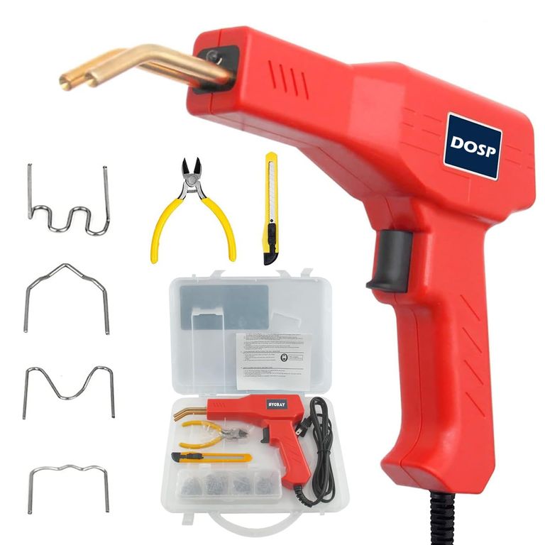 Kit de Soldadura de Plástico Profesional - Pistola Térmica + 200 Grapas de Acero