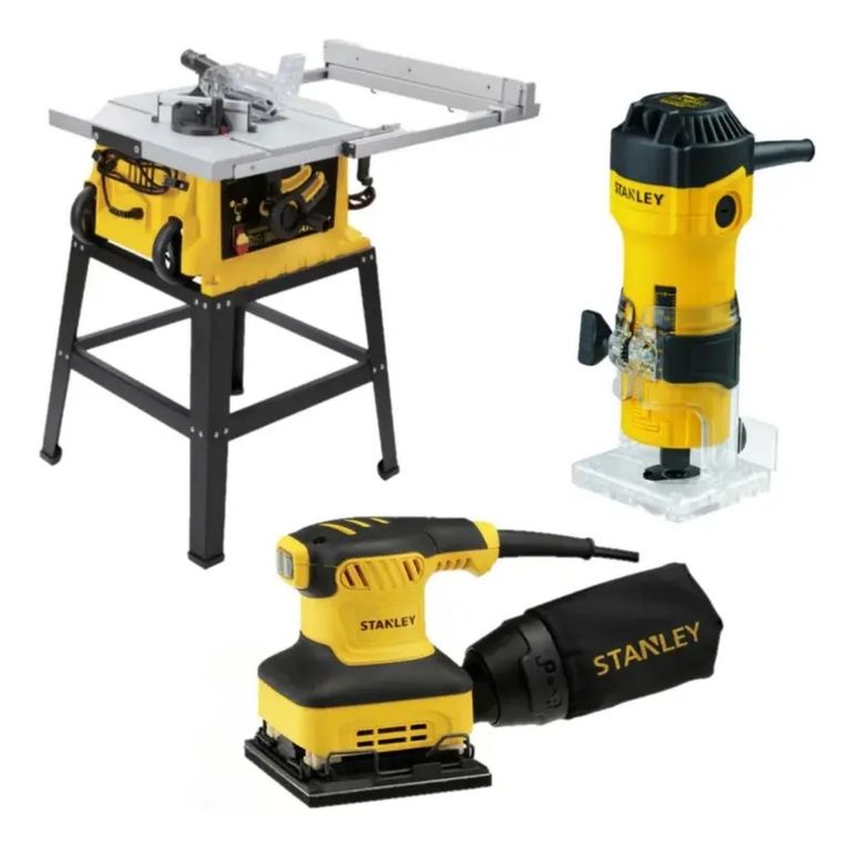 Sierra De Mesa + Fresadora + Lijadora Orbital