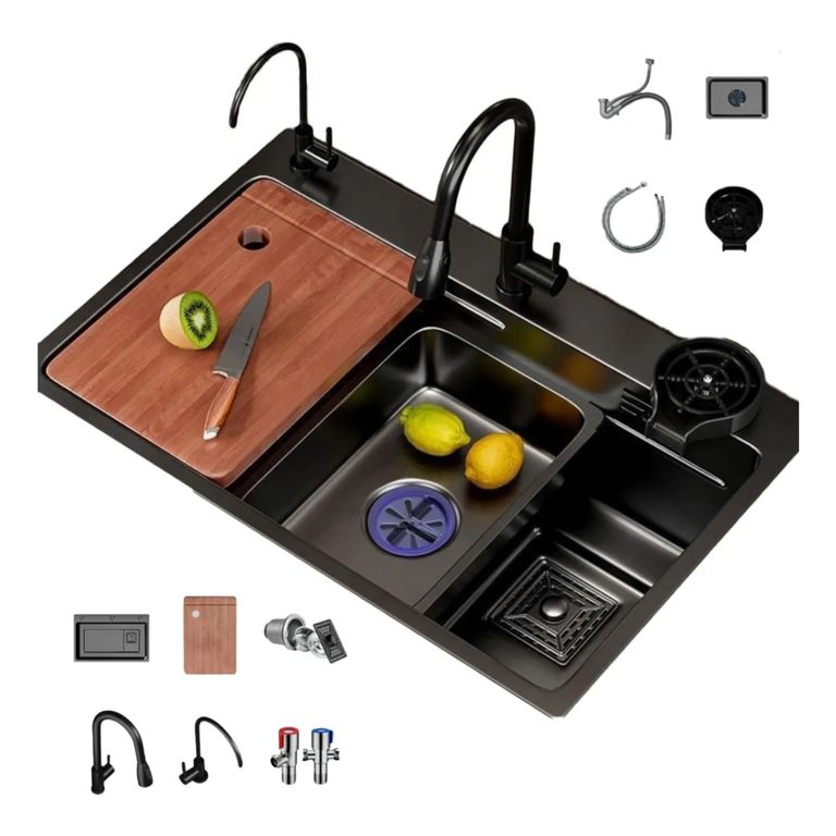 Combo Lavaplato Empotrado 75 cm x 45 cm Acero Inoxidable Fullequipo