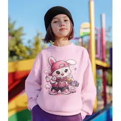 GENERICO - Poleras niña franelado rosado Conejita Streetwear