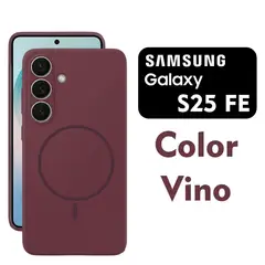 ASIA IMPORT - Case Silicone Magsafe Compatible para Samsung S25 FE Vino con Marca