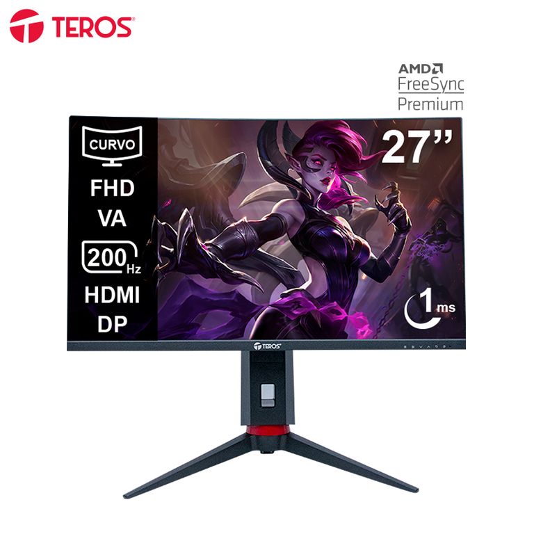 Monitor Curvo Gaming TE-2788G, 27" FHD VA, 200 HZ, 1 MS,HDMI, DP, Audio Out