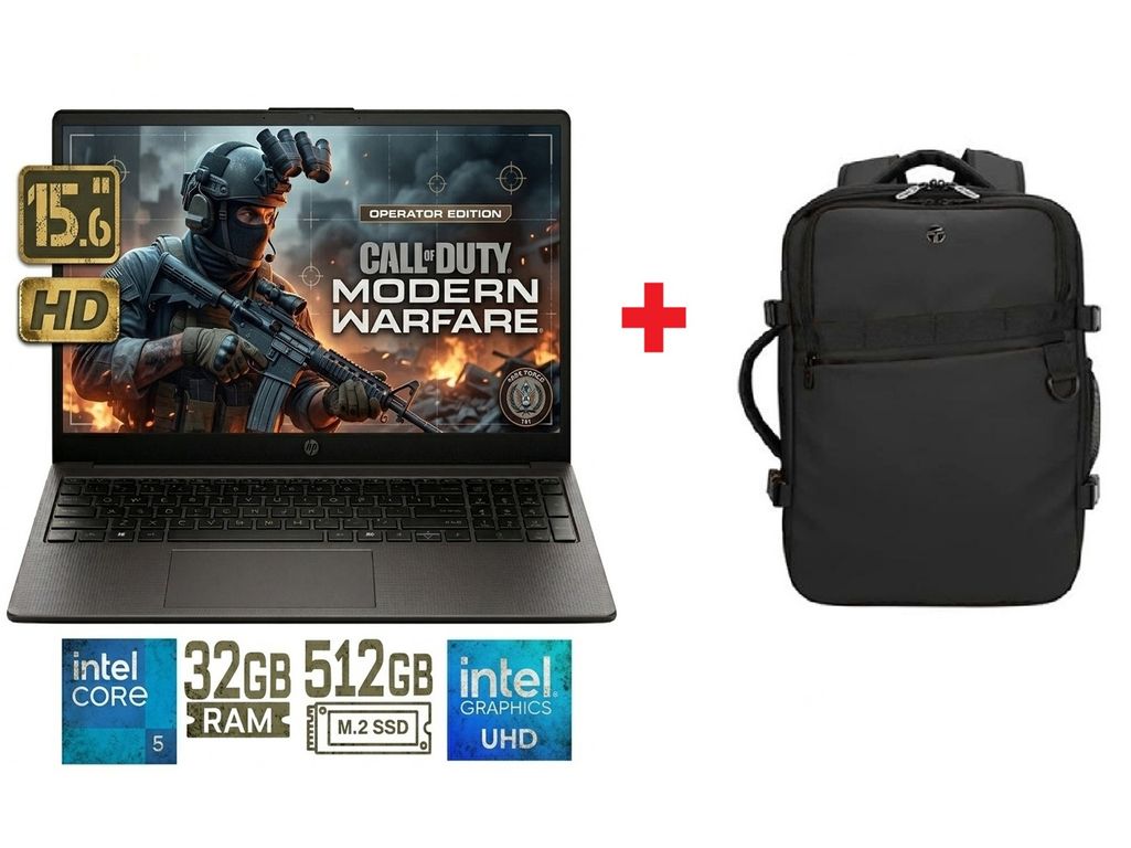 Laptop Intel Core 5 120U RAM 32GB SSD 512GB 250R G10 15.6" HD + MOCHILA