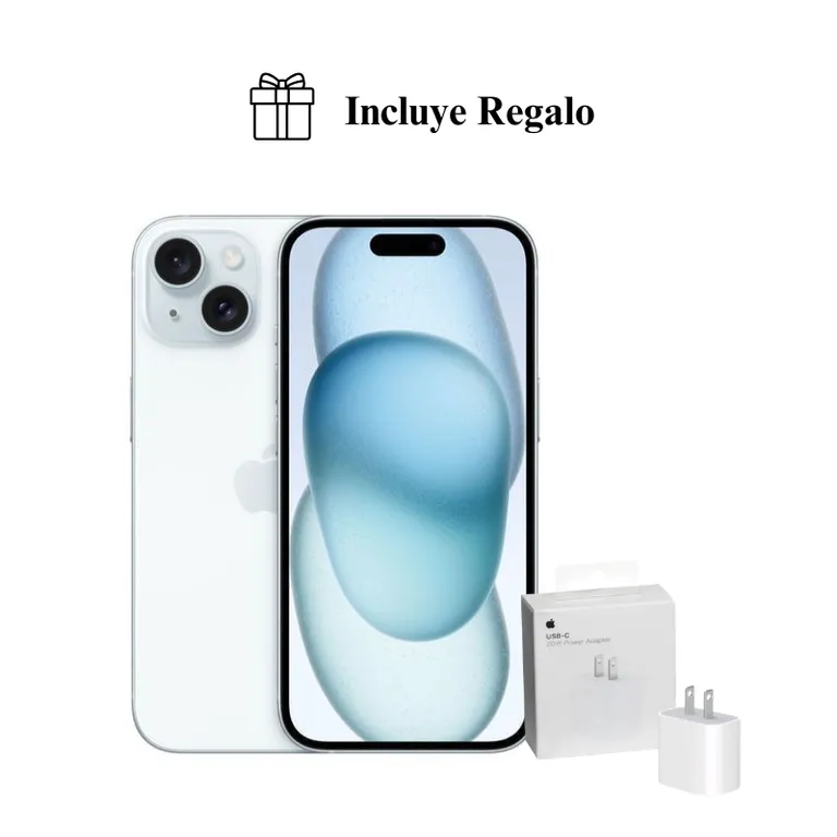 IPhone 15 128GB ( Chip Fisico ) + Cubo de 20W