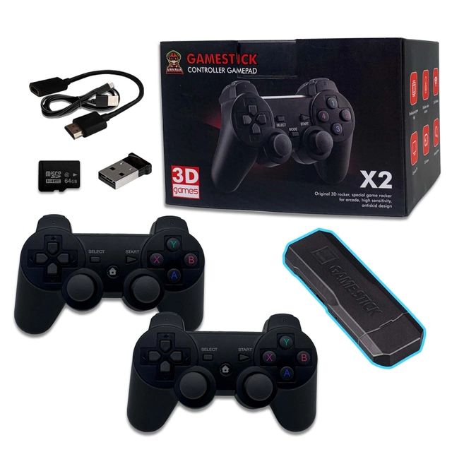 Consola de videojuegos X2 mando inalámbrico recargable 64G 37000 juegos