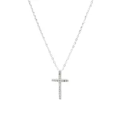 SANTORAL - Collar Cruz Brillos - Plata